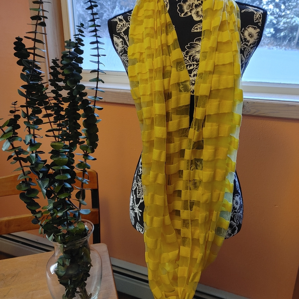 Yellow Sheer Infinity Scarf - Picture 4 of 4
